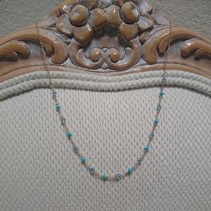Vintage Lori Lori Turquoise and Crystal Necklace
